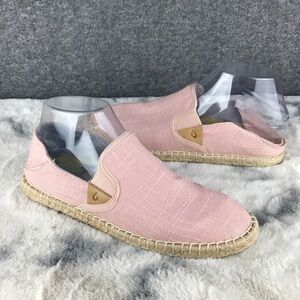 Olukai Kaula Pa’a Kapa Pink Espadrille Slip-On Shoes Size 7